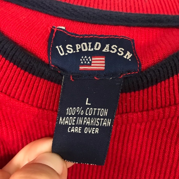 Vintage US Polo Assn cotton crewneck bomber style sweater chest logo and crest - Picture 7 of 8